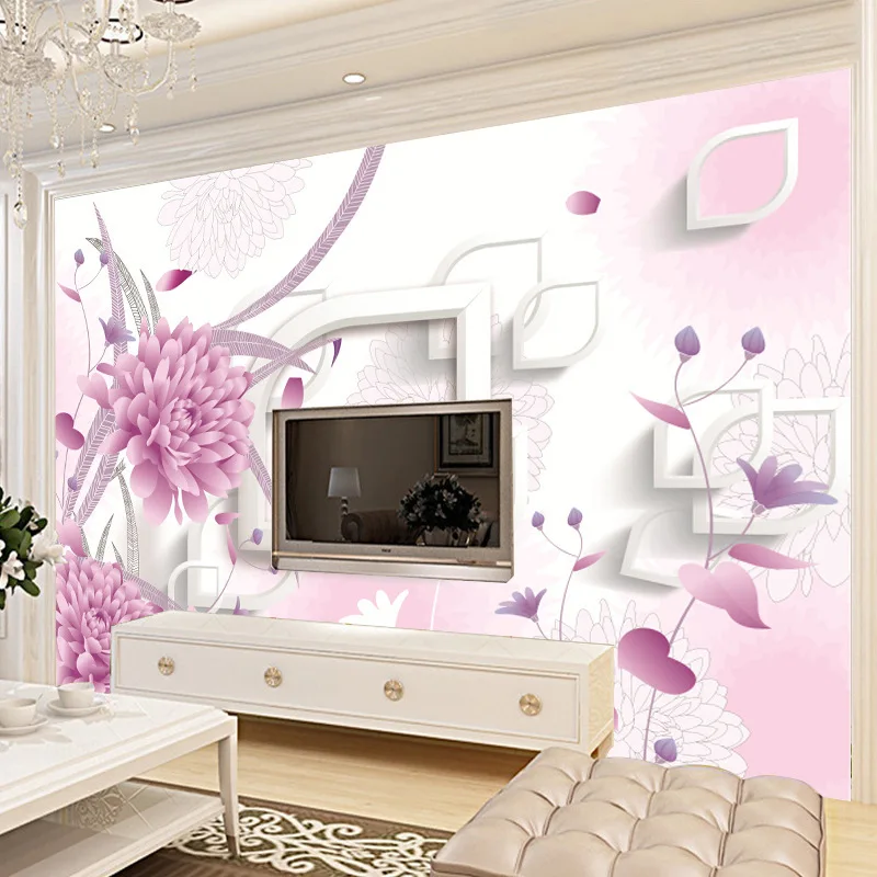 

Wallpaper Mural Sticker 3D Nonwoven Fabric Bedroom European Countryside Style Living Room Modern Minimalist TV Backdrop