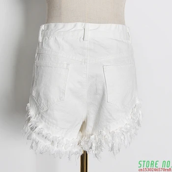 

Elegant Denim Women Shorts High Waist Patchwork Tassel Sexy Short Pants For Female Fashion Summer Clothes 2020 Tide