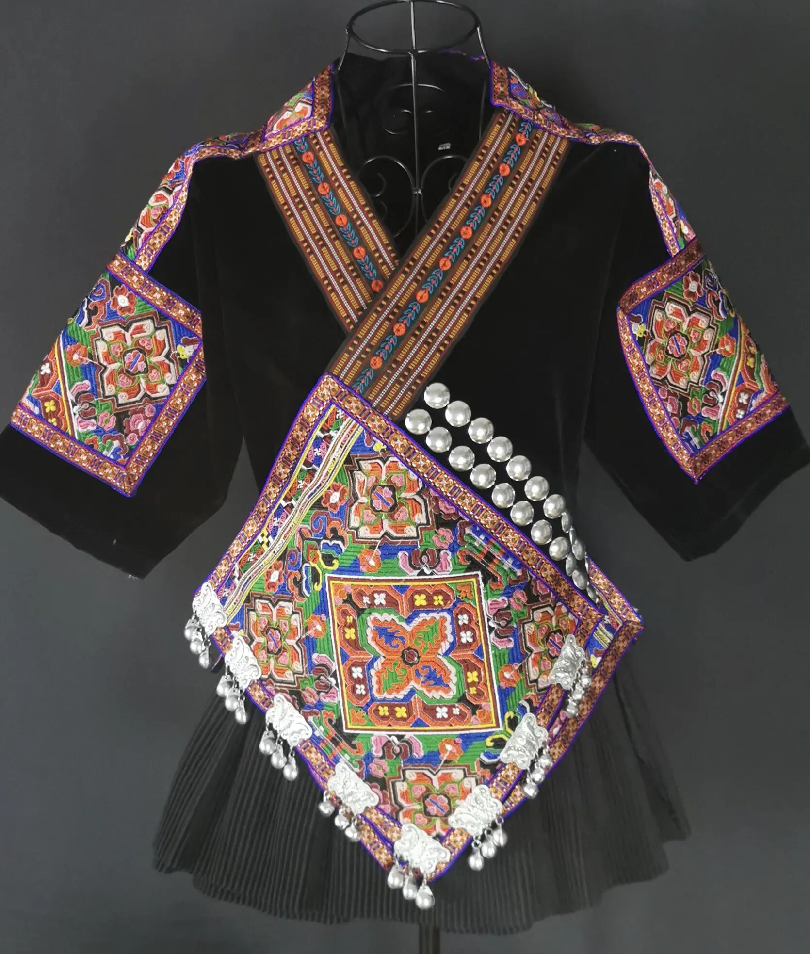 21 Designs Chinese Minority Group Miao Jacket Ethnic Fashion Hand Embroidery Applique Top Coat Stage Performance Cla