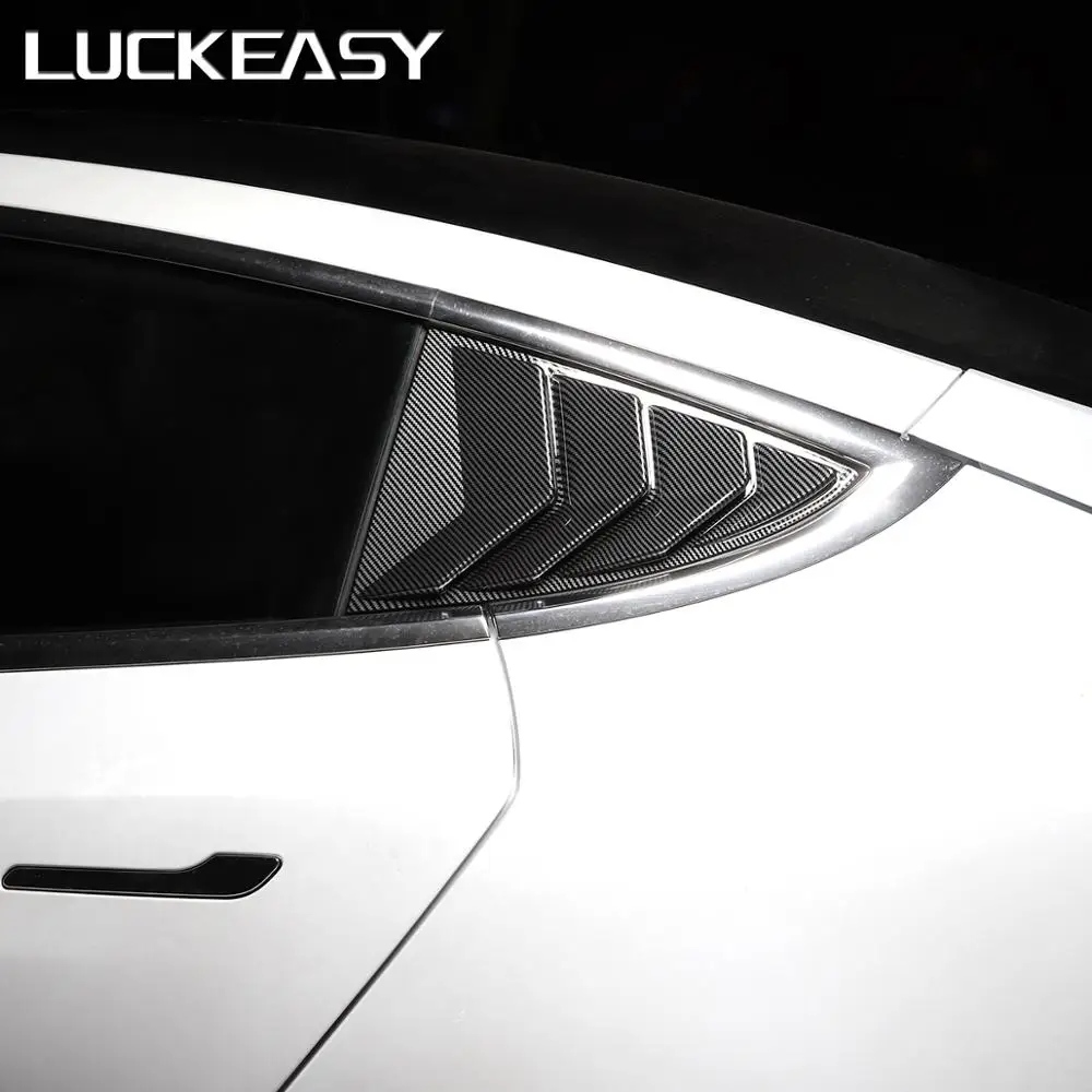 LUCKEASY автомобиля задняя дверь жалюзи украшения для Tesla модель 3- автомобиль специальный модифицированный задняя дверь жалюзи украшения