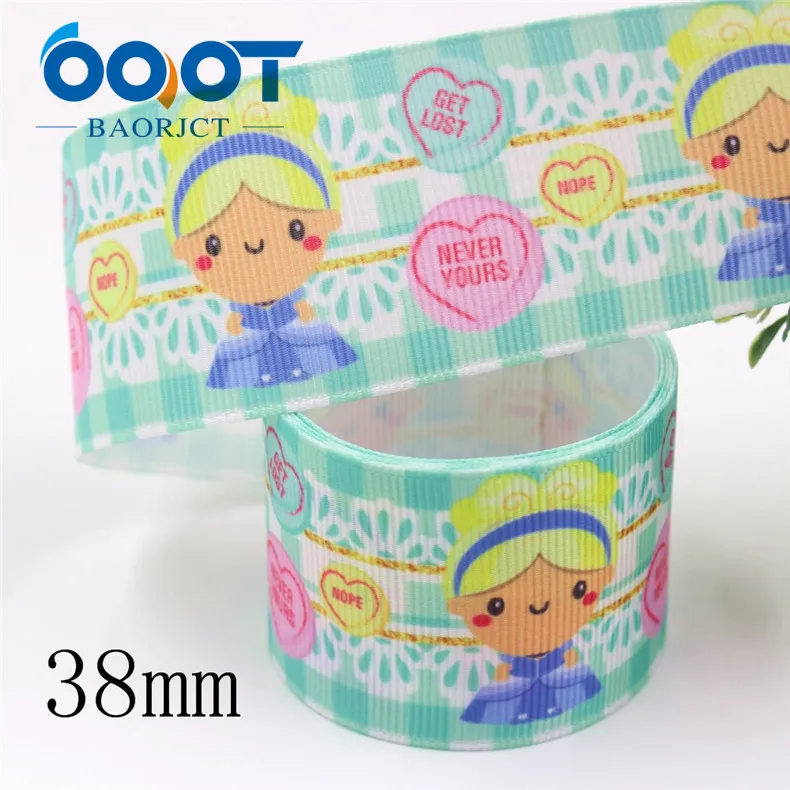 OOOT BAORJCT I-19809-1831, 38 мм 10 ярдов мультфильм термотрансферные печатные корсажные ленты, ленты ремесла, лук крышка DIY аксессуары - Цвет: I-19809-1837