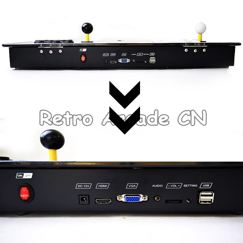 US $108.83 2 players Pandora 5s 999 1660 in 1 home jamma Arcade plastic console with joysticks and buttons HDMI VGA USB output video to TV