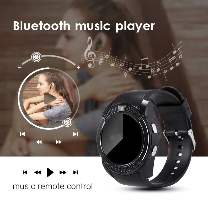 Смарт часы V8 мужские спортивные водонепроницаемые с поддержкой Bluetooth и слотом