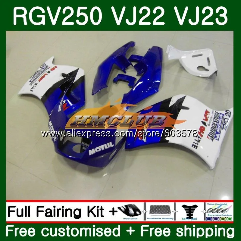 Корпус для SUZUKI SAPC VJ22 RGV 250 94 95 96 97 98 сине-белые 18CL. 20 RGV-250 VJ23 RGV250 1988 1994 1995 1996 1997 1998 обтекатель - Цвет: No. 1