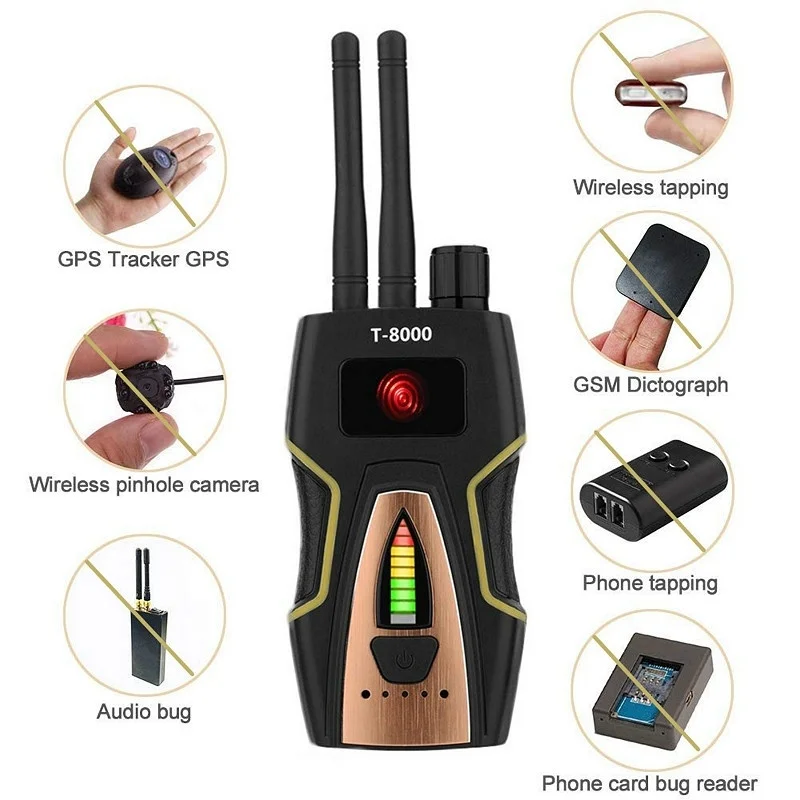 

Wireless Dual Antenna RF Signal Detector Anti-spy Candid Camera GSM Audio GPS Scan Finder Privacy Protect Security Dropship