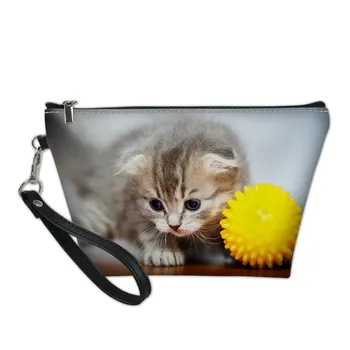 

Designers Cosmetics Bags New 3D Naughty Cat Cosmetic Bag Women Girls Female Necessarie Custom Casual Makeup Bag Drop Shipping
