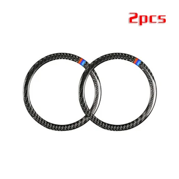 

Carbon Fiber Black Speaker Ring Cover Trim Accessories Car 2Pcs Interior
