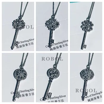 

XL TFB RLLEN Quality Original 925 Sterling Silver TTF Classic Key Necklace DIY Jewelry Girl Ladies Jewelry Gift Free Shipping