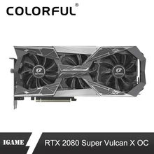 Красочные iGame GeForce RTX 2080 супер графические карты Vulcan X OC GDDR6 8G NVIDIA GPU, графический ппроцессор NVIDIA один ключ Overclock RGB lcd PCI-E3.0 порт