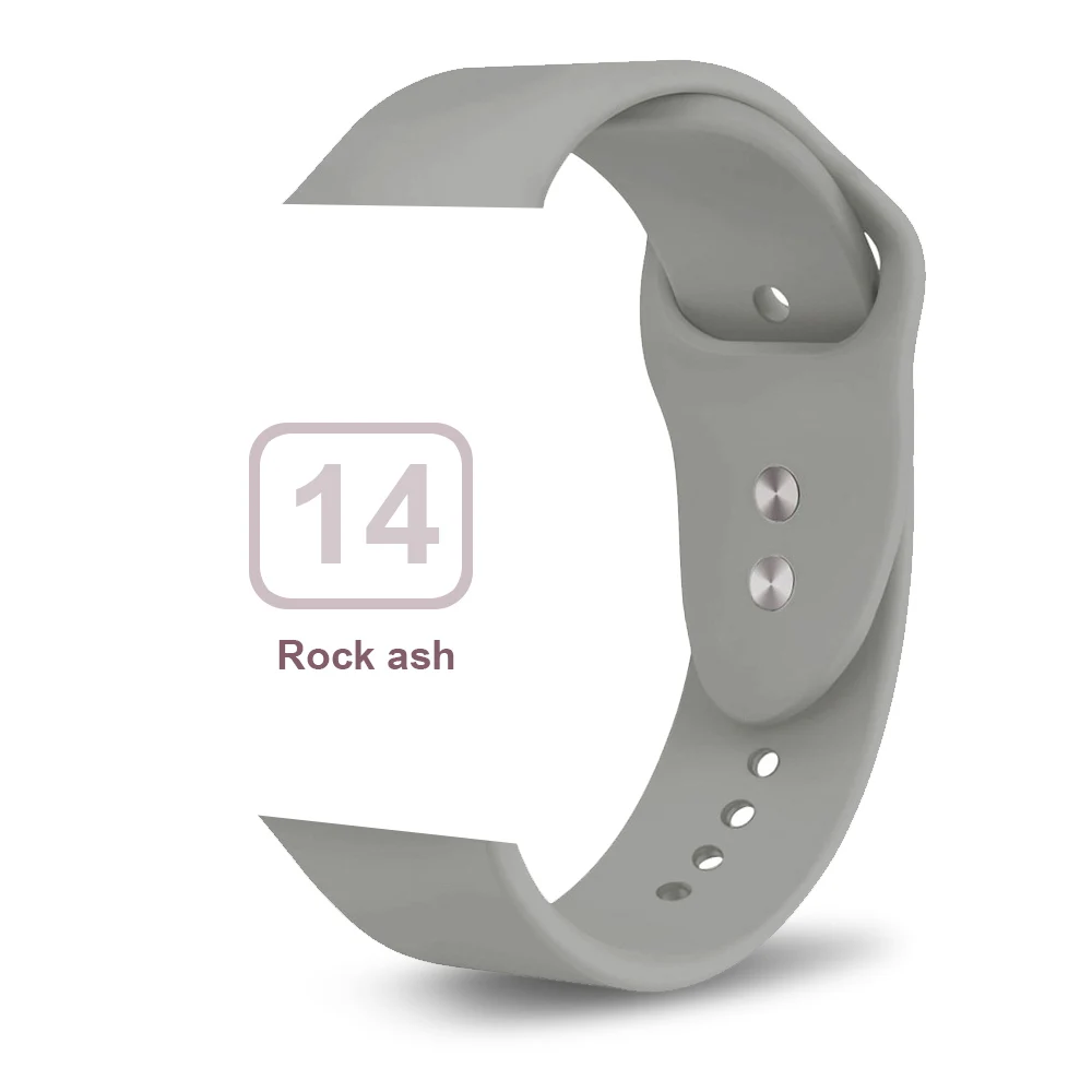 Light Grey Силиконовый ремешок для Apple Watch 38 мм 42 мм iwatch 5 ремешок 44 мм 40 мм спортивный браслет резиновый ремешок для iwatch 4 3 2 1 - Цвет ремешка: Light Grey