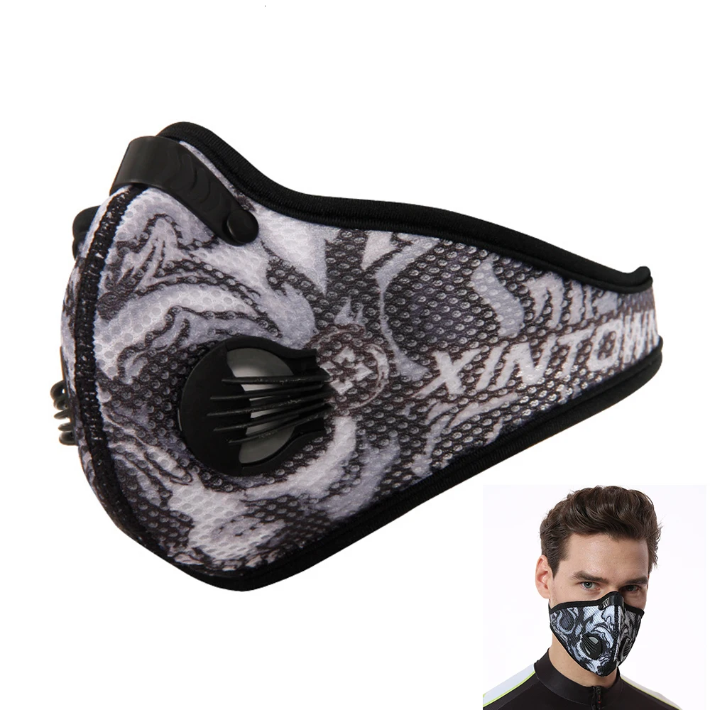 PM2.5 Пылезащитная маска с активированным углем черный kn95 дышащий складной изменяемый фильтр Открытый Велоспорт Бег защита маска для лица