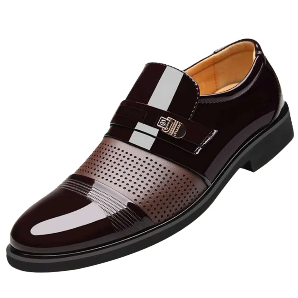 Роскошные брендовые Мужские модельные лоферы из искусственной кожи в деловом стиле; черные туфли с острым носком; Туфли-оксфорды; дышащие официальные свадебные туфли - Цвет: BW