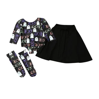 

0-24M Newborn Baby Girl Halloween Clothes Long Sleeve Bodysuit Tops Cloak Skirt Leg Warmer 3PCS Outfits Baby Clothing Set