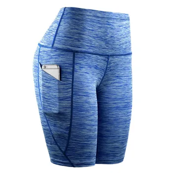 

Men Middle Waist Slant Pocket Running Training Sports Quick-drying Tight-fitting Stretch Fitness Women Shorts Rk