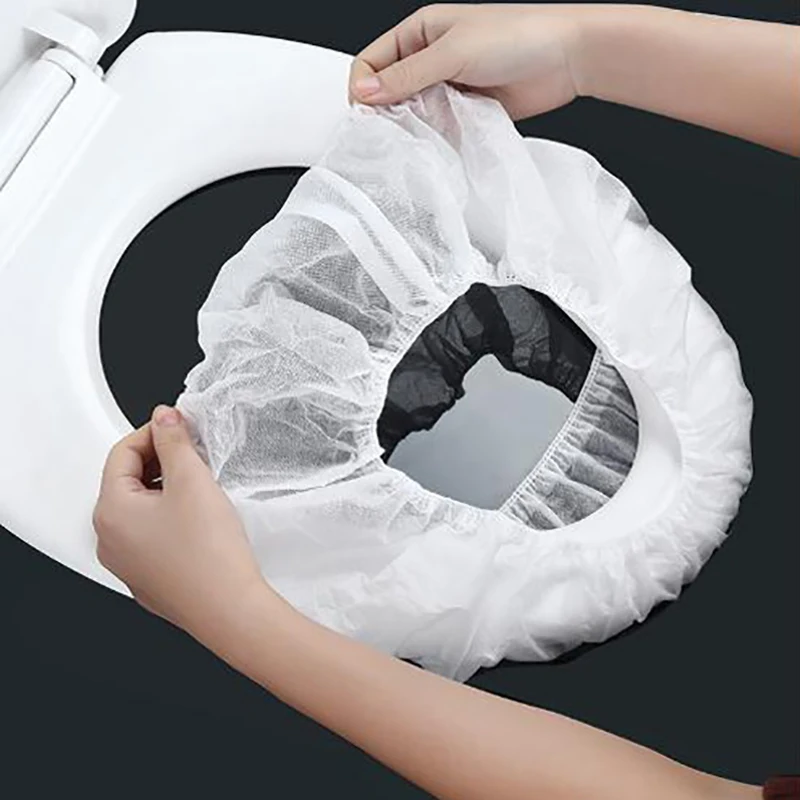 10pcs Disposable Toilet Seat Cover Non-woven Fabrics Elastic Toilet Seat Cover
