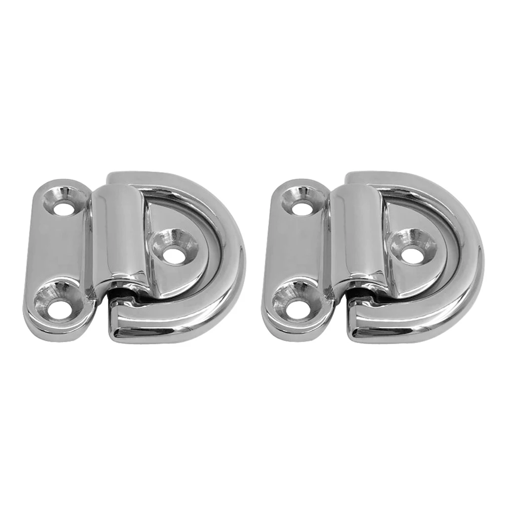 8 Pack of Folding Pad Eye Lashing D Ring Tie Down Anchor Point Marine Trailer Truck, 316 Stainless Steel
