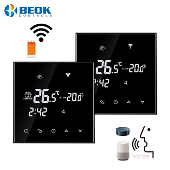 

Beok 2 PCS/Pack Black WIFI Temperature Controller Programmable Electric Heating Thermostat Works with Google Home Alexa