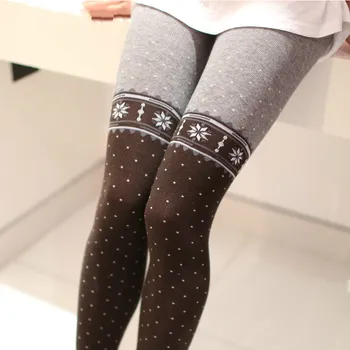 

2020 Sexy Tights Women Cotton Leg Warmer Black Tights Women Thick Warm Pantyhose with Print Polka Dot Tights Snow Women Stocs