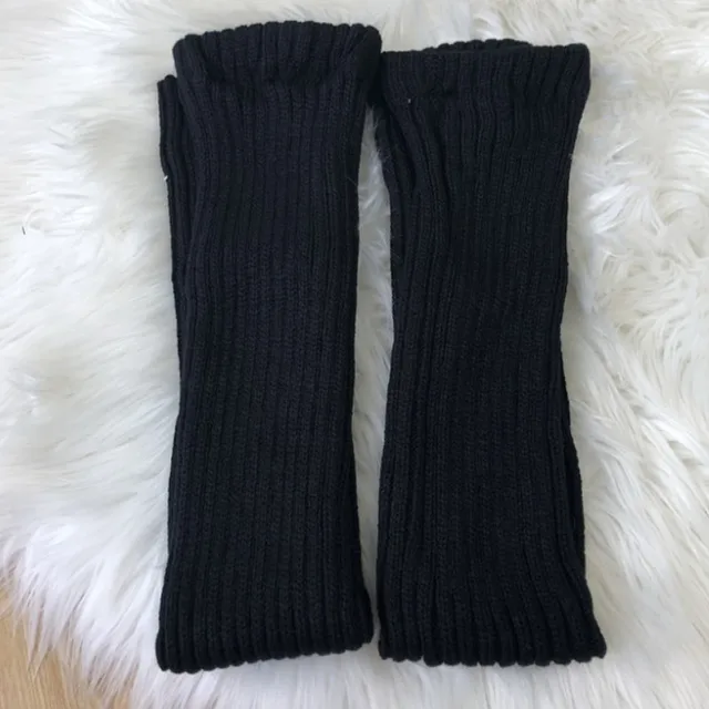 70cm Over Knee Japanese JK Uniform Leg Warmers Korean Lolita Winter Girl Women Knit Boot Socks Pile Up Socks Foot Warming Cover black