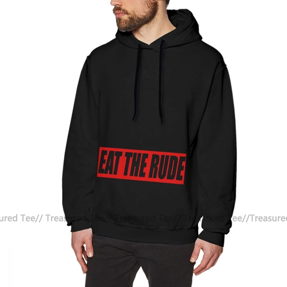 Hannibal худи EAT THE RUDE Hannibal толстовки Длинные мужские пуловеры худи хлопок х Красный теплые Популярные свободные толстовки - Цвет: Black