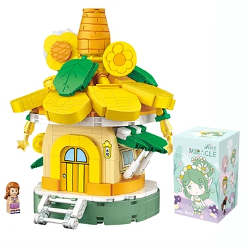 

LOZ Miss Miracle Forest Mushroom Sunflower House 3D Model Mini Blocks Brick Building Toy for Children DIY Educational Toys Girl