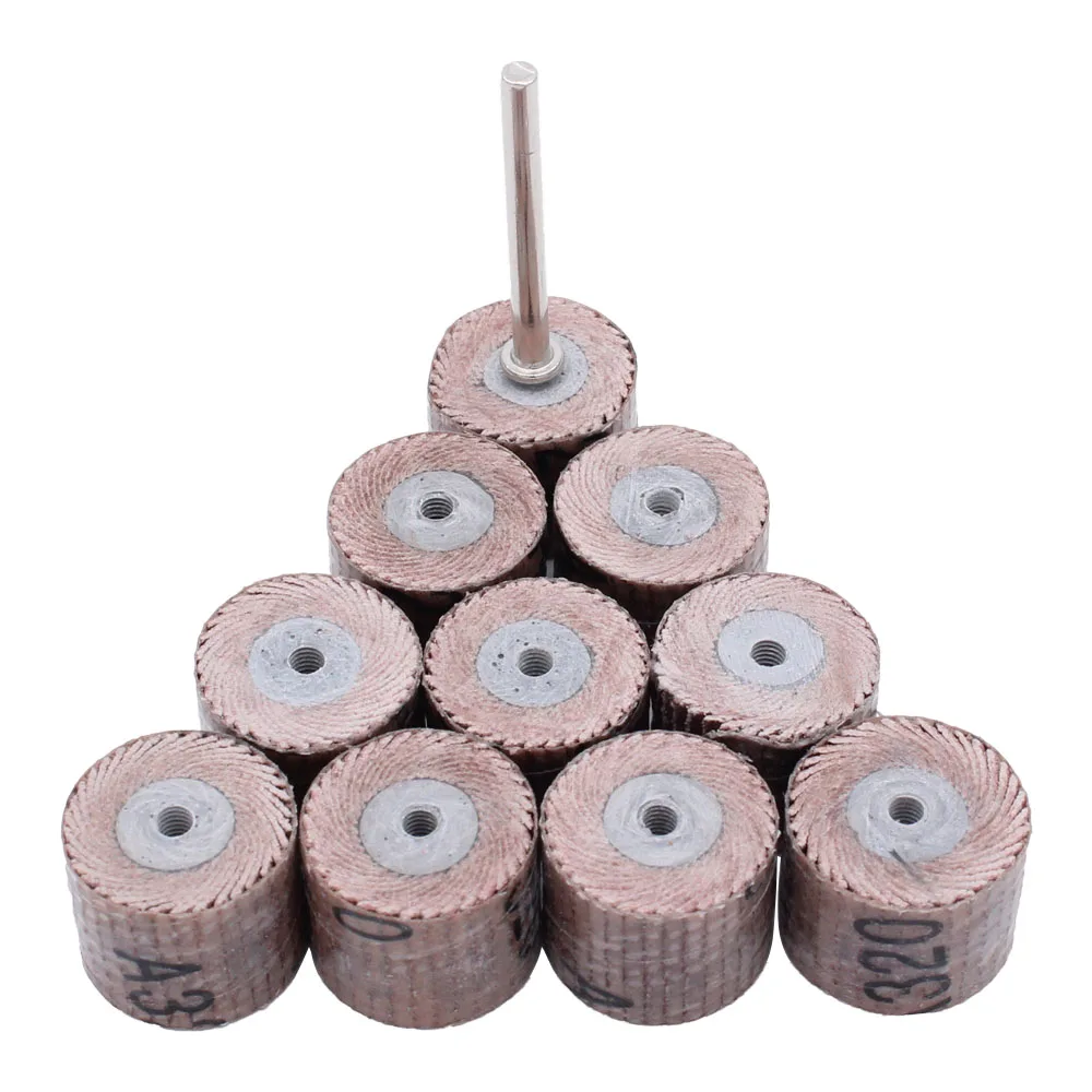 10pcs+1 8mm Sanding Flap Disc Grinding Flap Wheels Brush Sand Dremel