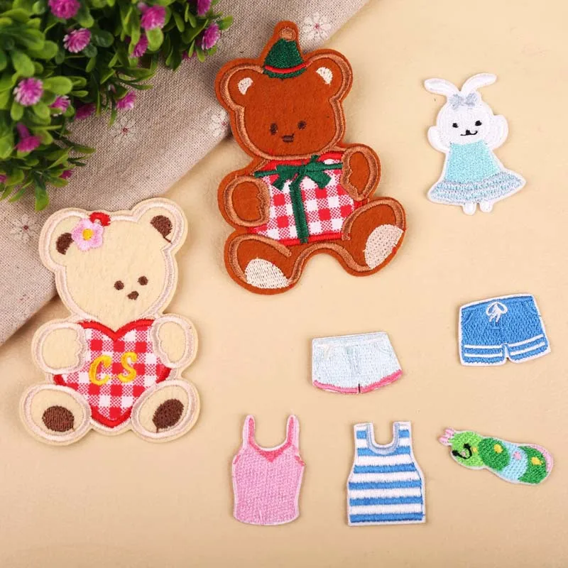 

computer embroidery chapter baby cartoon cute teddy bear clothes decoration patch stickers