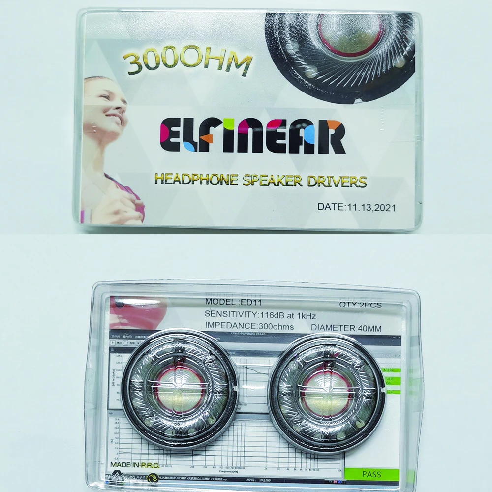 ELFINEAR 1Pair (2Pcs)300ohm or 32ohm 40MM Graphene Diaphragm Headphone Speaker Units