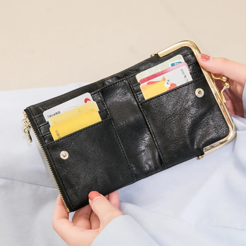 Fashion Women Wallets Female PU Leather Wallet Mini Ladies Purse Zipper  Clutch Bag Money Card Holder for Women Girl(Gray)