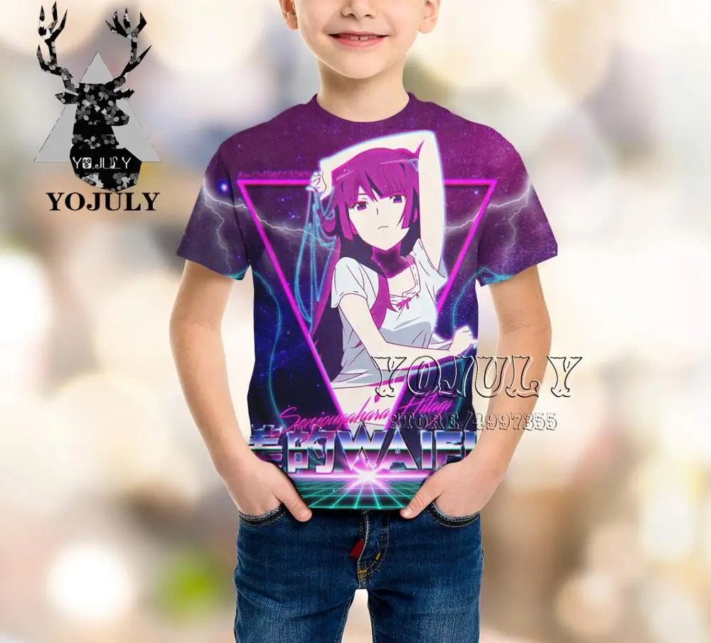 YOJULY vaporwave Harajuku/детская одежда с 3d принтом для маленьких мальчиков и девочек-подростков детская футболка с аниме новые модные футболки Modis A473 - Цвет: 9