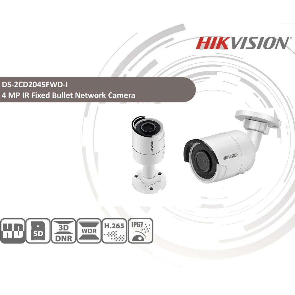 Hikvision оригинальная IP камера безопасности HD 4 МП стандартное ночное видение IR30M