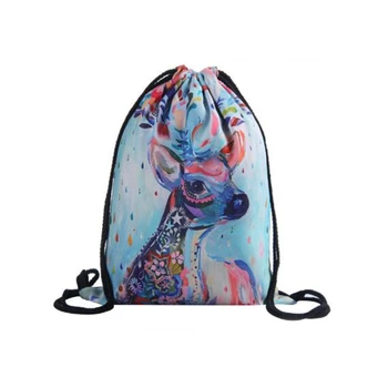 

Backpack Drawstring Bag Double Rope Fawn Cartoon Drawstring Bag Backpack Backpack for Young Women Storage Bag School Backpack