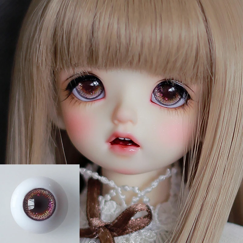 Glass Doll Eyes Doll Eyes Doll Eyewear Accessories Doll Accessories Adollya 3D Eyeballs 10mm 12mm 14mm 16mm 18mm Color Iris Eyes For 1/12 1/8 1/6 1/4 1/3 Dolls