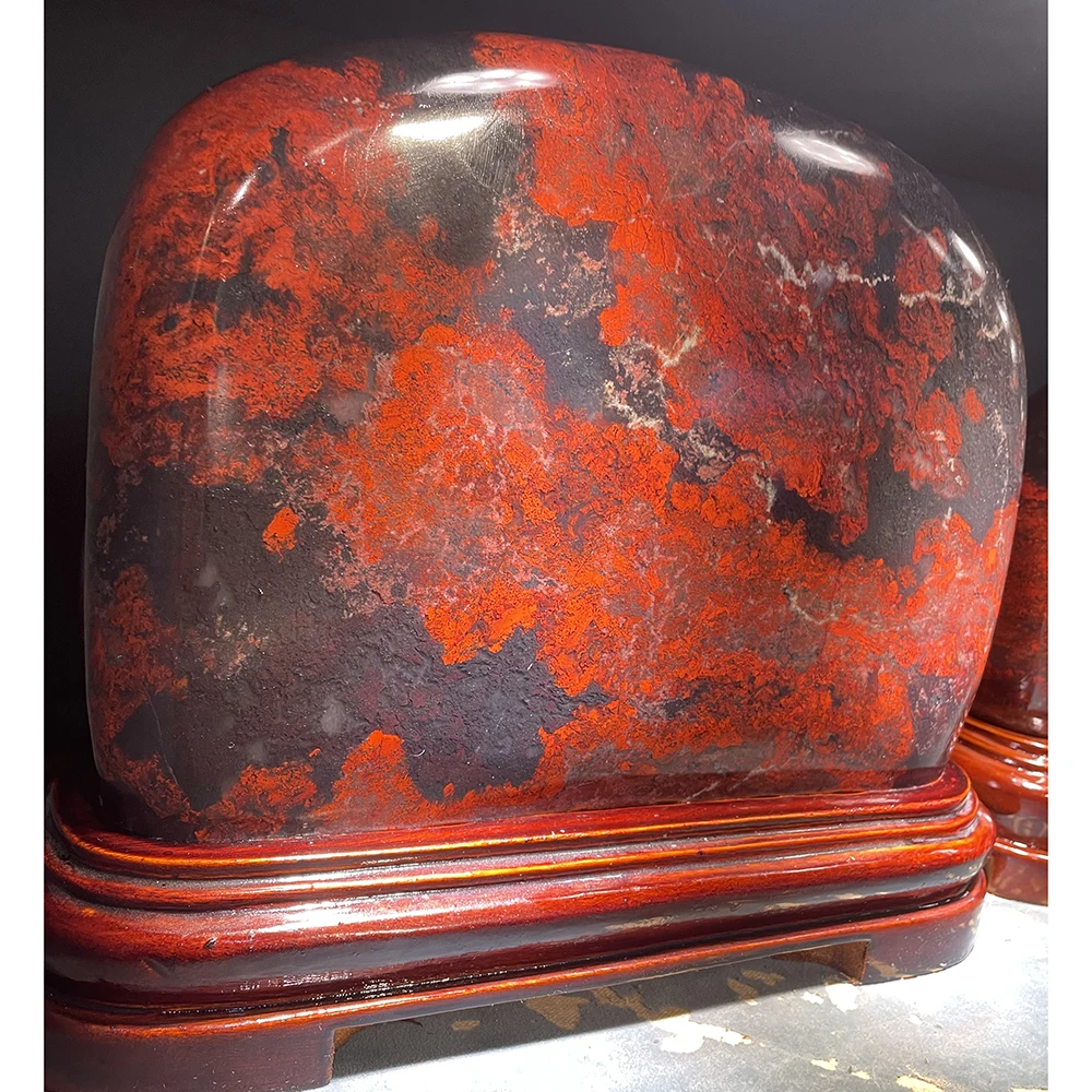 Chinese Famous Original Guilin Bloodstone red jasper fossil stone natural jade carving and Jade Artwork Hand decoration ornament | Дом и сад