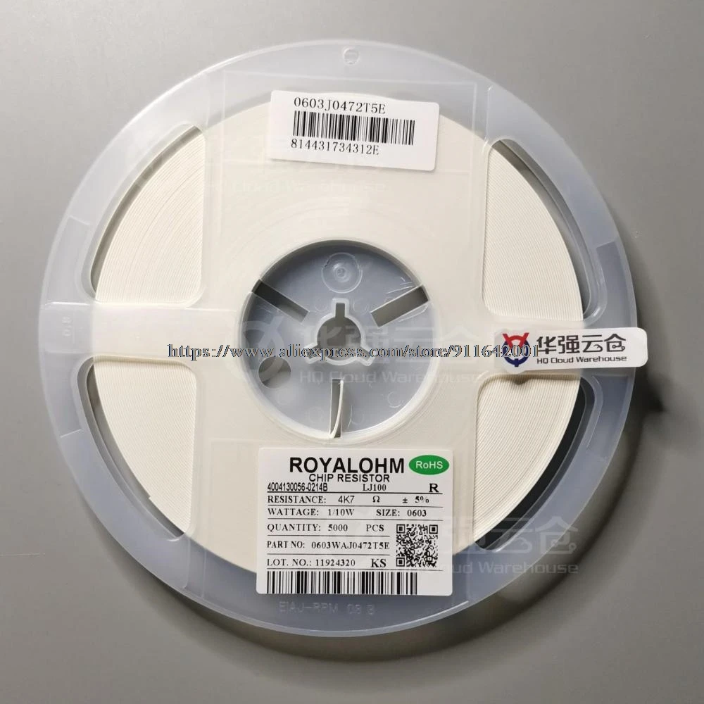 5000 шт. 0603WAJ0472T5E 0603 4 7 K 5% 1/10 Вт SMD чиповый резистор | Электроника