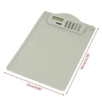 

Plastic A4 Clipboard with Calculator Writing Pad File Folders Document Holder