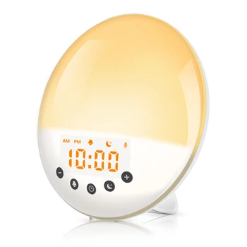 

FM Radio Sunrise Light Alarm Clock WIFI Smart Wake Up LED Light APP with Alexa/Google 7 Colors Sunrise Simulation Smart Life