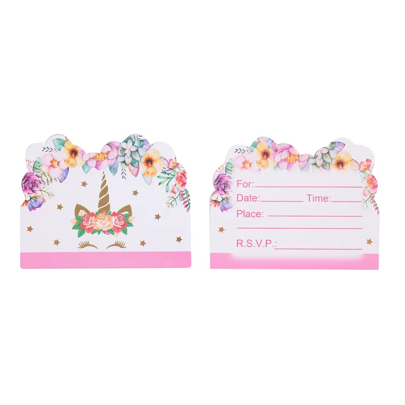 

Unicorn Party Decor Birthday Party Decorations Kids Unicorn Theme Paper Flags Gifts Bag Invitation Card Kids Girl Birthday Party