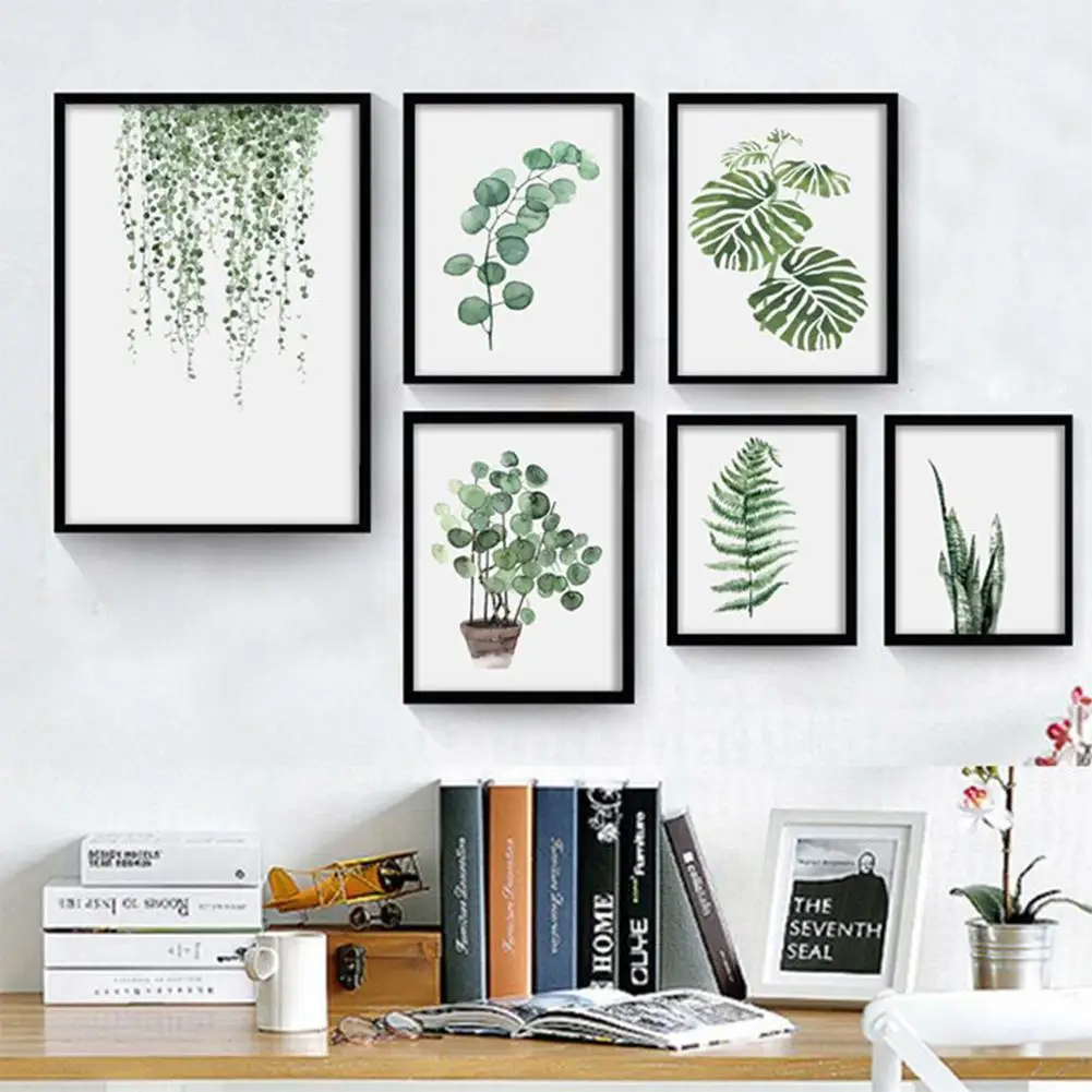 

TPFOCUS Nordic Style Oil Painting By Numbers Green Plant Leaf Pattern Wall Art Painting Printed Picture for Living Room Bedroom