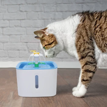 

Pet Drinking Feeder 2.5L Square Pet Drinking Fountain Automatic Cat Dog Mute Drinker Feeder Water Dispenser with Filter