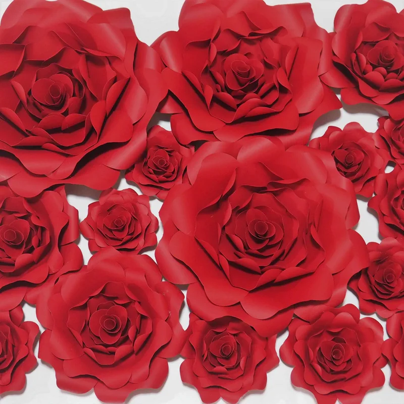 Flowers Decoration Wall Decor Floral Wall Art Artificial Large Paper Rose Flowers Backdrop DIY