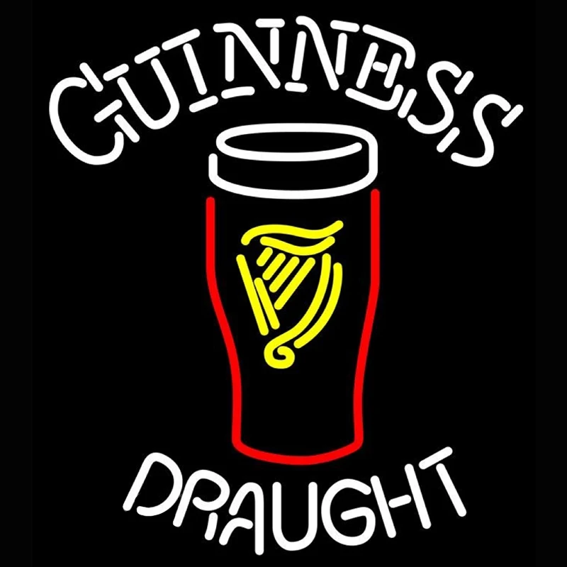

Guinnes Draught Neon Sign Glass Tube Handmade neon light Sign Recreation home Bedroom wall Iconic Sign Neon Light Decor Great lamps