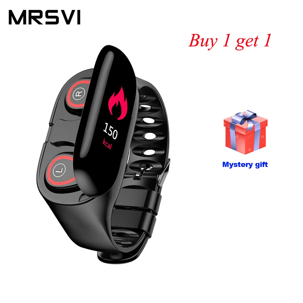 Permalink to Sport Watch Men 0.96″ M1 AI Smart Watch With Bluetooth Earphone Heart Rate Monitor Smart Wristband 2 in1 sport fitness bracelet