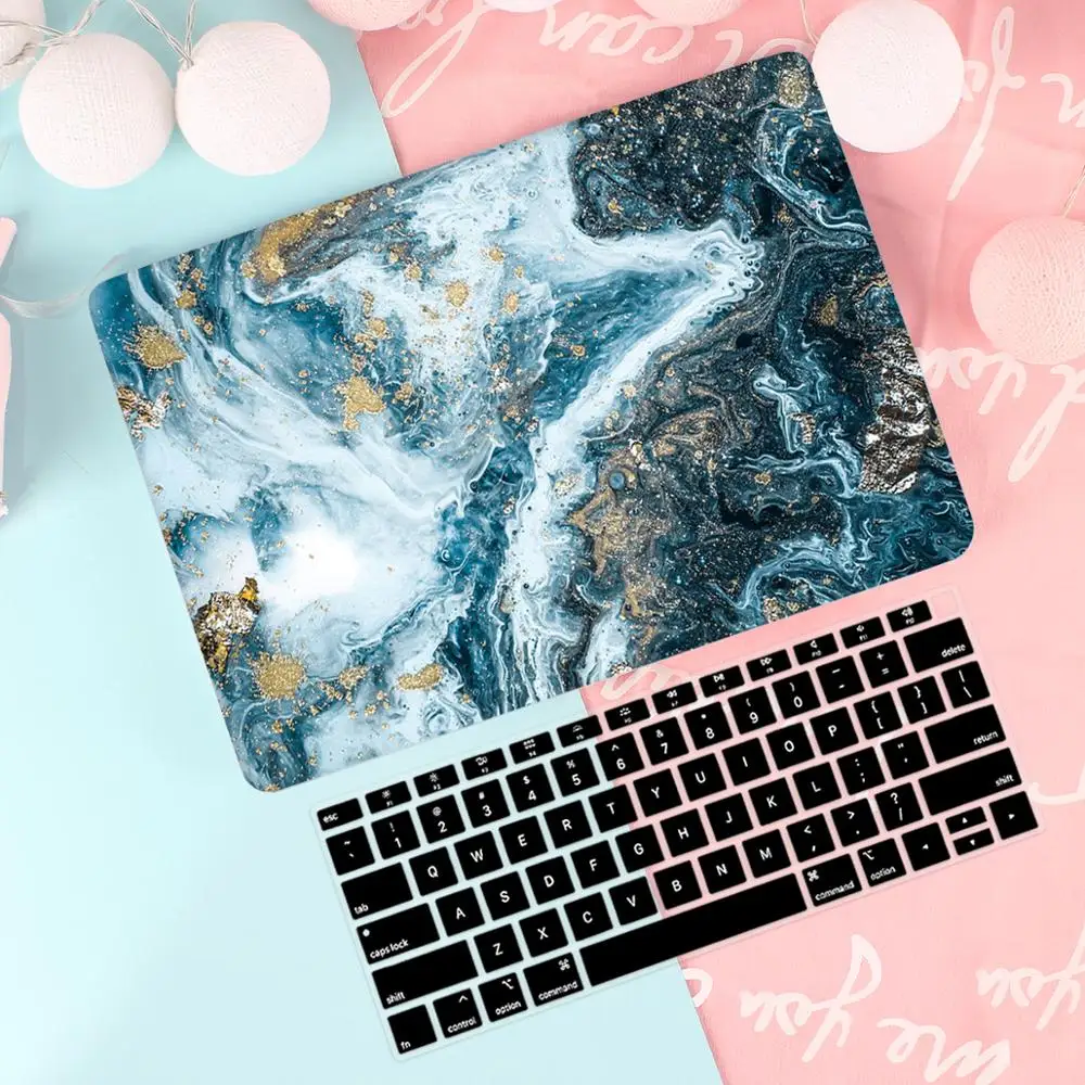 Чехол для ноутбука с мраморным дизайном для Macbook Air 13 Mac Book retina Pro 13 1" Touch bar A2159 A1932 A1706, чехол для клавиатуры