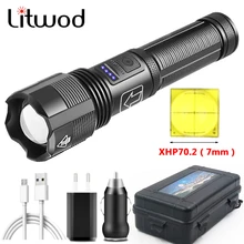 XHP70.2 4-Kern Hochwertige taktische LED-Taschenlampe Power von 18650 AAA Batterie USB wiederaufladbare Taschenlampe Zoombare XHP50.2 Laterne