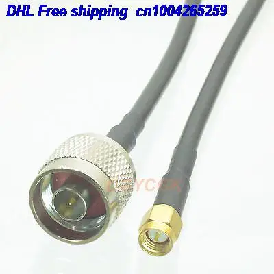 

DHL 50pcs N male plug to SMA male plug straight KSR195 Jumper pigtail 3FT cable 22j