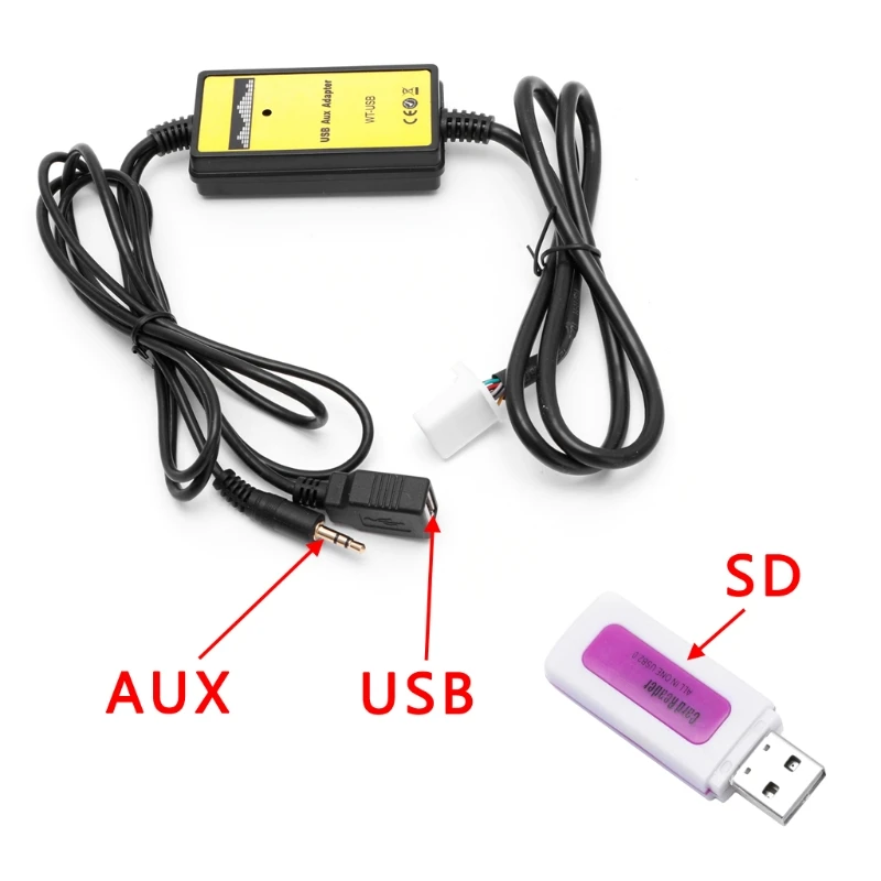 Автомобильный аудио CD адаптер Changer MP3 интерфейс AUX SD USB кабель для передачи данных 2x6Pin для Toyota Camry Corolla матрица