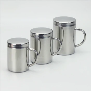 

420ML/300ML /220ML 304 Stainless Steel Coffee Mug Double Insulation Drinking Cup Tea Cup with Lid