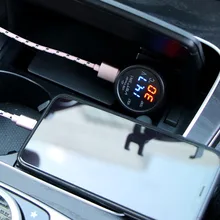 3 в 1 цифровой светодиодный вольтметр, термометр, автомобильное USB зарядное устройство, измеритель температуры, вольтметр, прикуриватель, 12-24 В, автомобильный измеритель