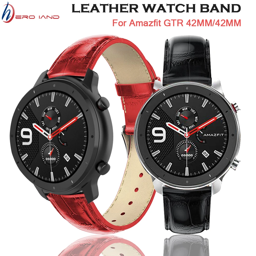 Ремешок кожаный для наручных часов Honor Magic/Huawei Watch GT браслет Huami Amazfit GTR 47 мм 42 22 20 |